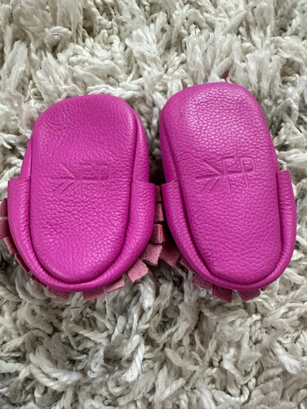 Freshly Picked Baby Classic Moccasins in Bright Pink